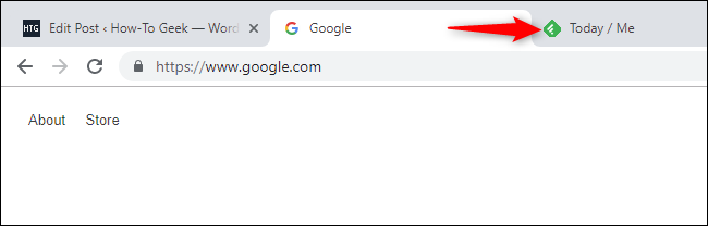 Switching between tabs with Ctrl+Tab in Google Chrome.