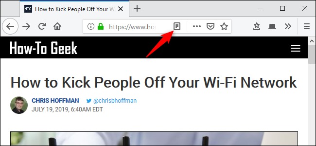 Click the &quot;Toggle Reader View&quot; button.