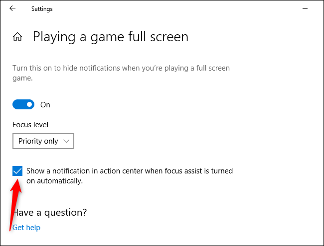 Disabling Cortana's Focus Assist notifications