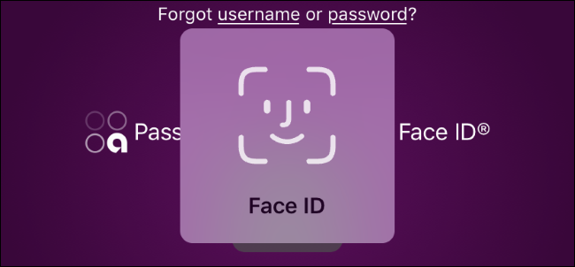 Face ID prompt for an online banking app on an iPhone.