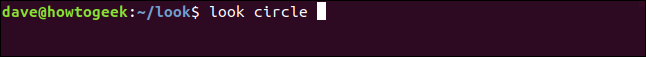 look circle in a terminal window