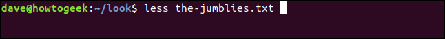less the-jumblies.txt in a terminal windwo