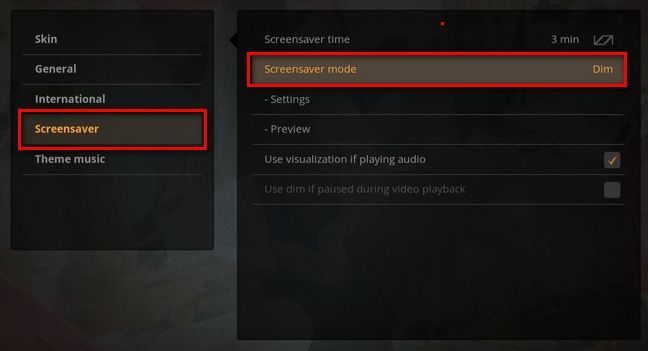 Plex Interface on Screensaver options.