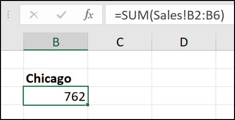 Sheet cross reference in sum function
