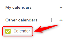 The Outlook calendar displayed in Google Calendars.