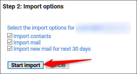 Chose what information and data you want imported, and then click &quot;Start Import.&quot;