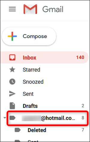 A new Label with the email address appears in the side panel of your Gmail inbox.