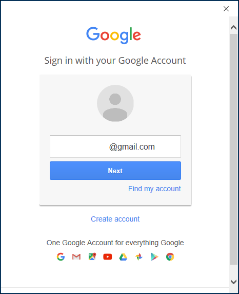 The Google login page.