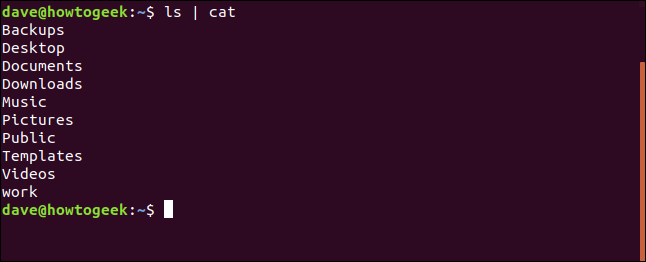 ls output in a terminal window