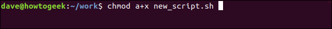 chmod a+x new_script.sh in a terminal window