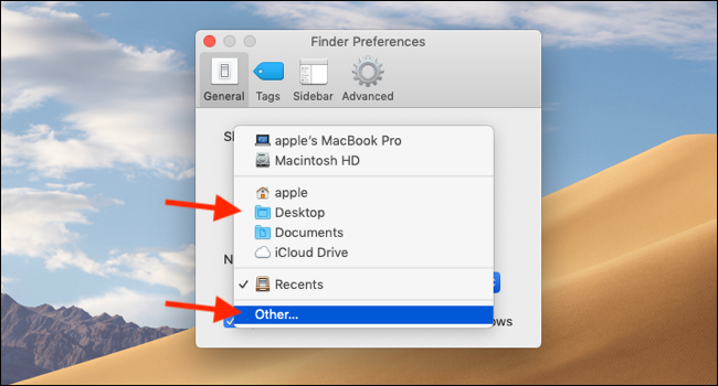 Choose a common folder as default window or click on Other