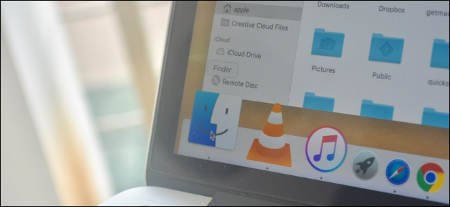 Finder icon and finder app show on a MacBook Pro