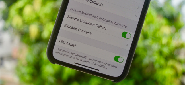 Silence Unknown Callers Toggle in Settings App