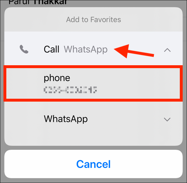 Tap on Call and then select the number to add them to Favorites list