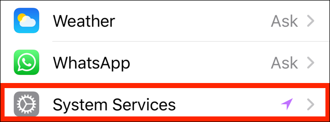 Tap on System Services from Privacy section