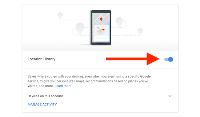 Turn off Location History for Google Maps