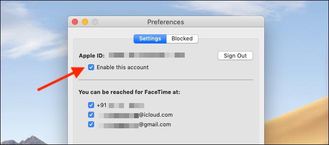 Uncheck the Enable This Account button in FaceTime Preferences to disable FaceTime on Mac