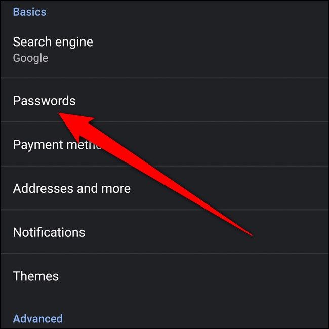 Android Chrome Click Passwords