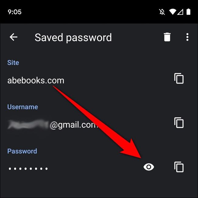 Android Chrome Password Details