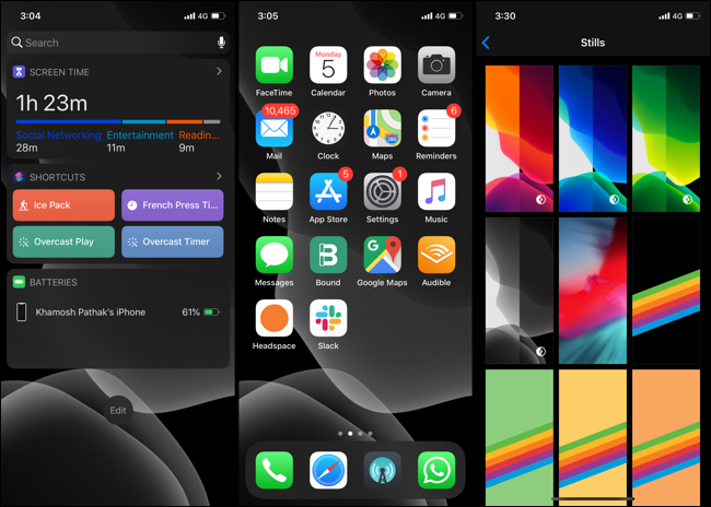 iOS 13 Dark Mode Widgets and Home Screen