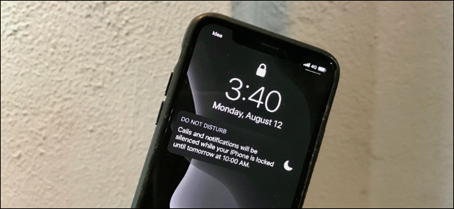 iPhone Lock screen showing Do Not Disturb notification