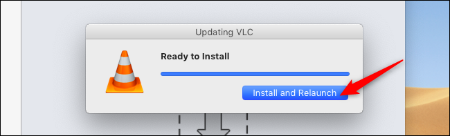 Relaunch VLC after upgrade on a Mac