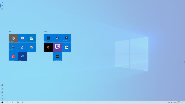 Start screen in Windows 10's tablet mode