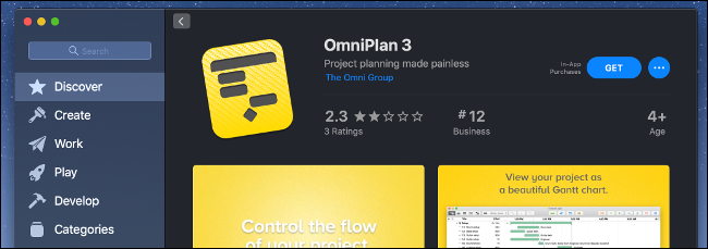 Mac App Store with OmniPlanner app featured
