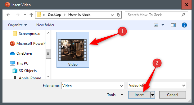 select video to insert