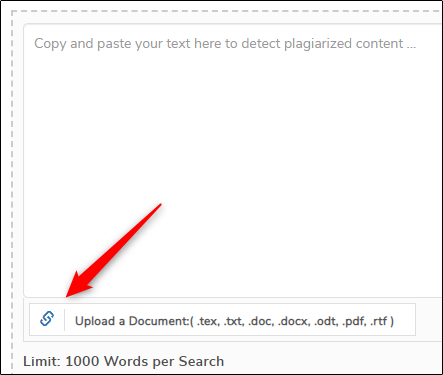 upload a document to smallseotools