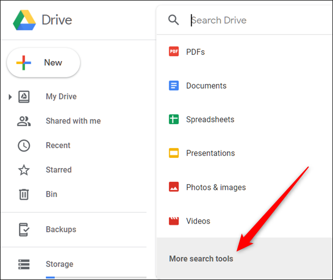 Click the search box, and then click &quot;More Search Tools&quot; to refine the search even further.