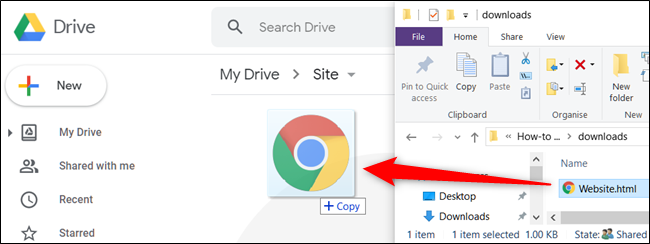 Drag your file from your computer into your Google Drive to upload it.