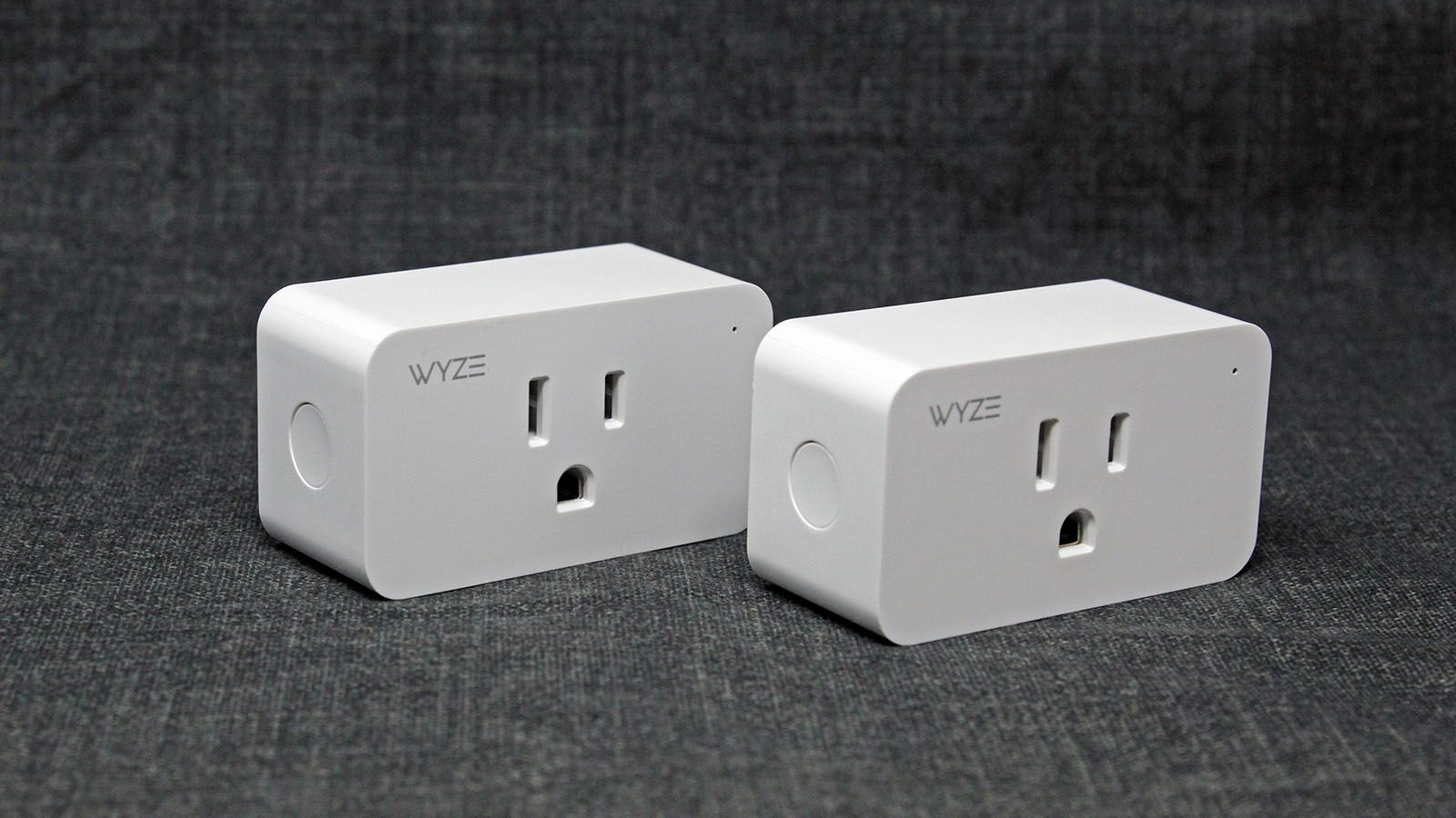 A pair of Wyze smart plugs.