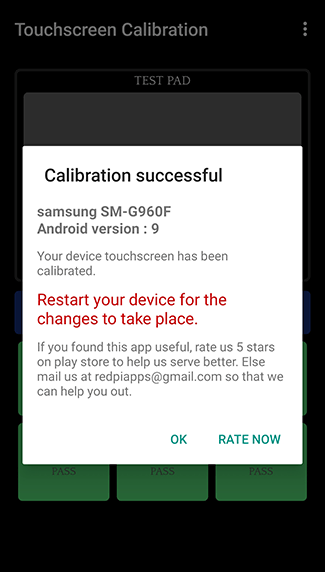 Once calibration is complete, restart your device