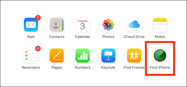 Click on Find iPhone button from iCloud page