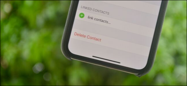 Delete contact button shown in the edit screen for a contact