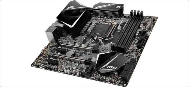 A bare gaming ATX motherboard.