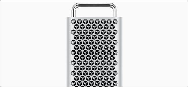 New Mac Pro chassis on a grey background