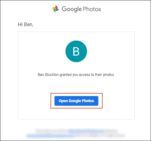 Click Open Google Photos in your invitation email
