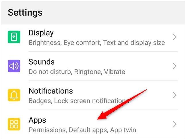Open your Settings app and tap on &quot;Apps.&quot;