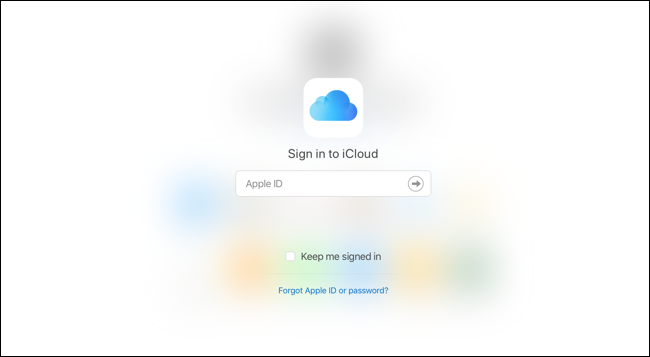 Sign in to iCloud page website