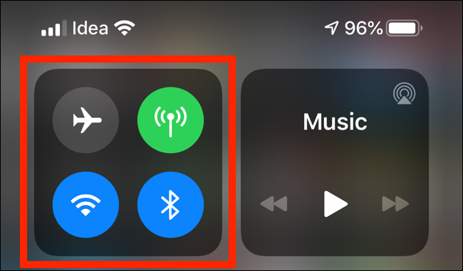 Tap and hold on the toggles panel in Control Center