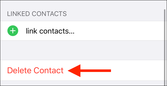 Tap on Delete Contact from the bottom of the contact card