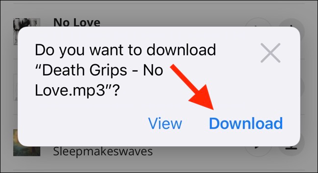 Tap on Download button to start a download