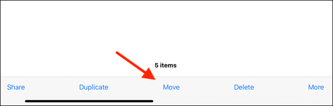 Tap on Move option from bottom toolbar