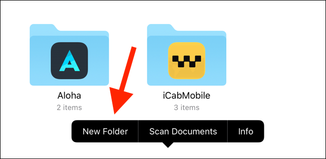 Tap on New Folder to create a new folder in local storage