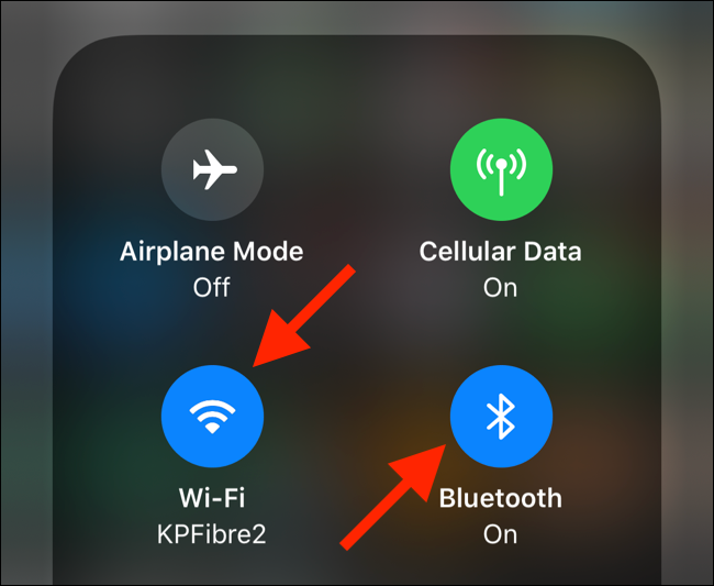 Tap on the Wi-Fi or Bluetooth toggles to expland the panel