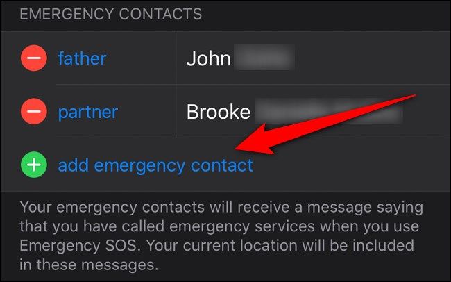 Apple iPhone Health App Select Add Emergency Contact