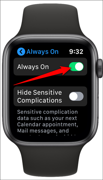 Apple Watch Toggle Off Always On