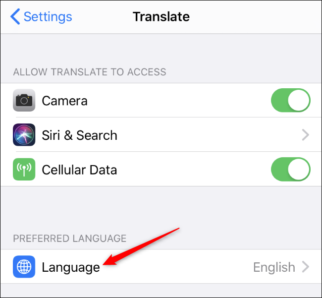Choosing a preferred language for an individual app on an iPhone with iOS 13.